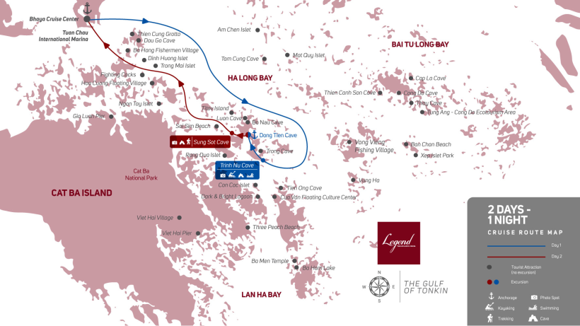 Bhaya Legend, Croisière Privée En Baie D’Halong - 3 Cabines
